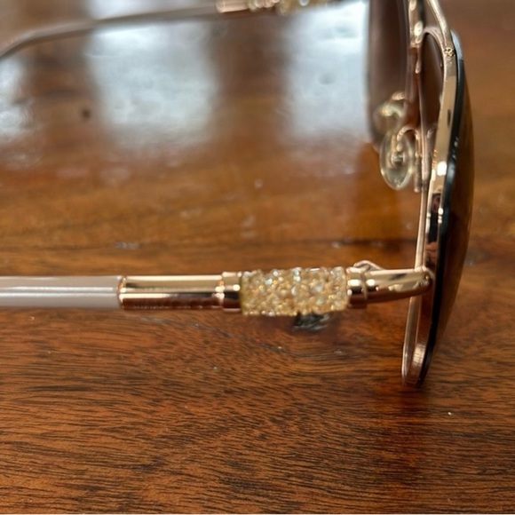 Jimmy Choo Gold Frame Havana  Womens Aviator Sunglasses Case Oversized - Picture 3 of 4